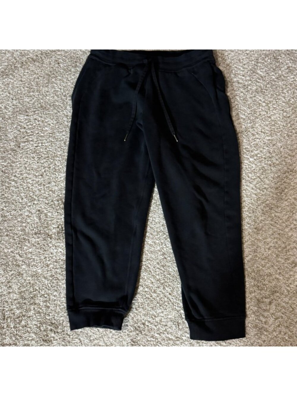 Lululemon Jogger Pants Women Size 10 Black Cotton Blend Drawstring Cuffed Yoga